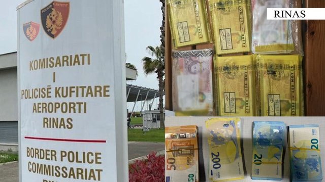 Sekuestrohen mbi 26 mijë euro në Rinas, dy persona nën hetim