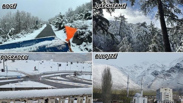 Pranvera që u kthye në dimër, veriu e juglindja zbardhen nga dëbora! Vështirësohet lëvizja e automjeteve në Llogara