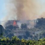 Zjarr në lagjen ‘15 Tetori’ në Vlorë, flakët përfshijnë një hapësirë me pisha e shkurre