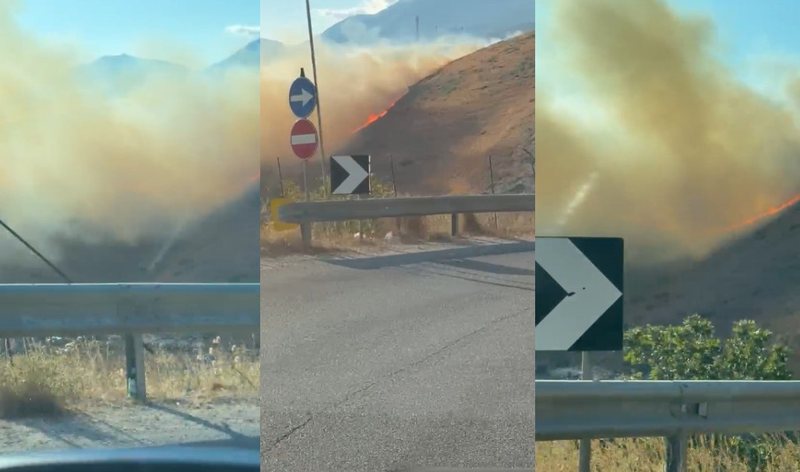 Zjarr në Llaman të Himarës, flakët u përhapen në kodrat e zonës